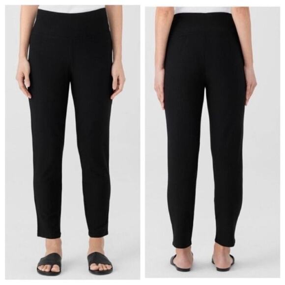 Eileen Fisher Women's Plus Size 3X Black Washable Crepe Slim Ankle Pants Pull-on - Picture 1 of 16